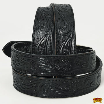 HILASON Western Genuine Leather Belt for Men Women Cowboy Cowgirl Handmade Unisex Full Grain Heavy Duty Floral Tooled Belt